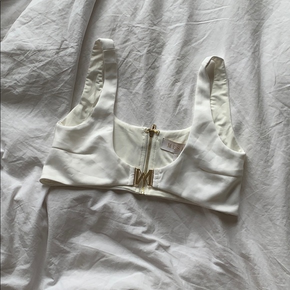 Meshki Other - Brand new meshki white swim top with gold zippers